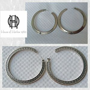 House of Harlow, Etched Hoop Earrings
